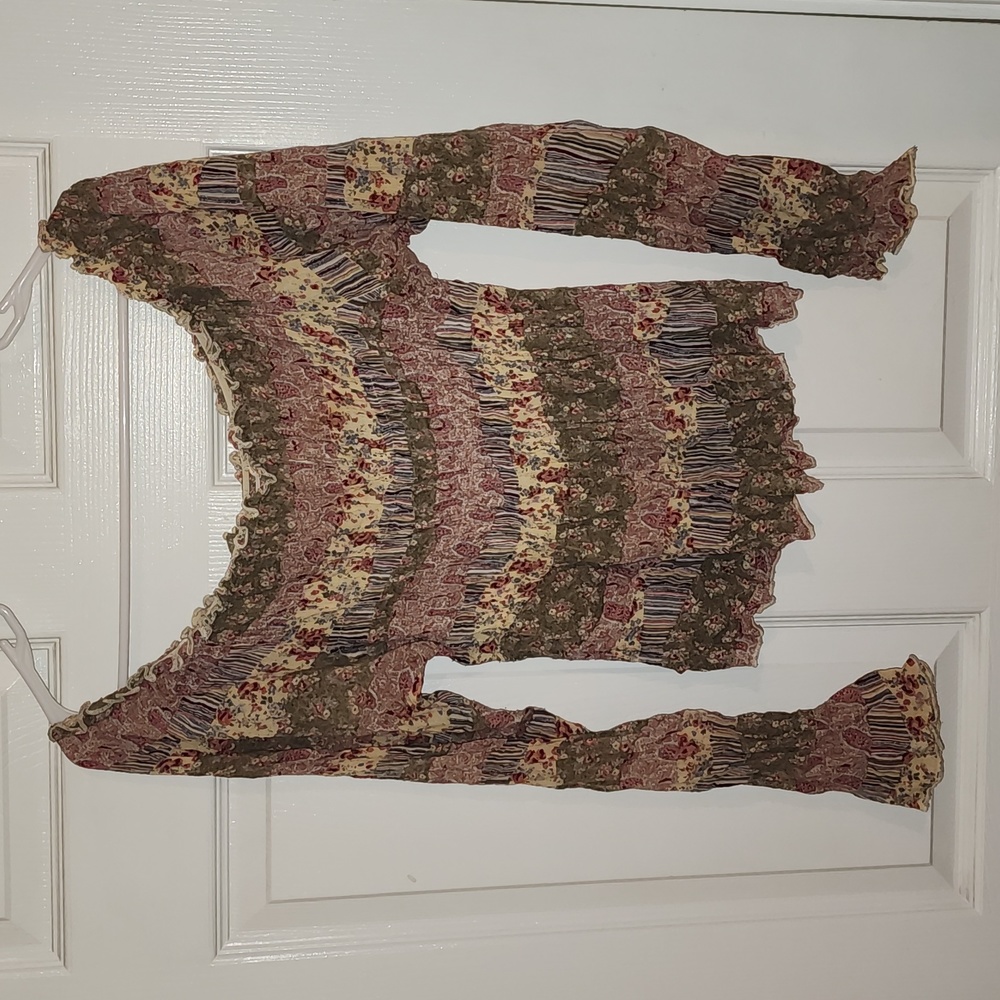 Vintage At Last & Co. Rayon 90s Scrunch Top